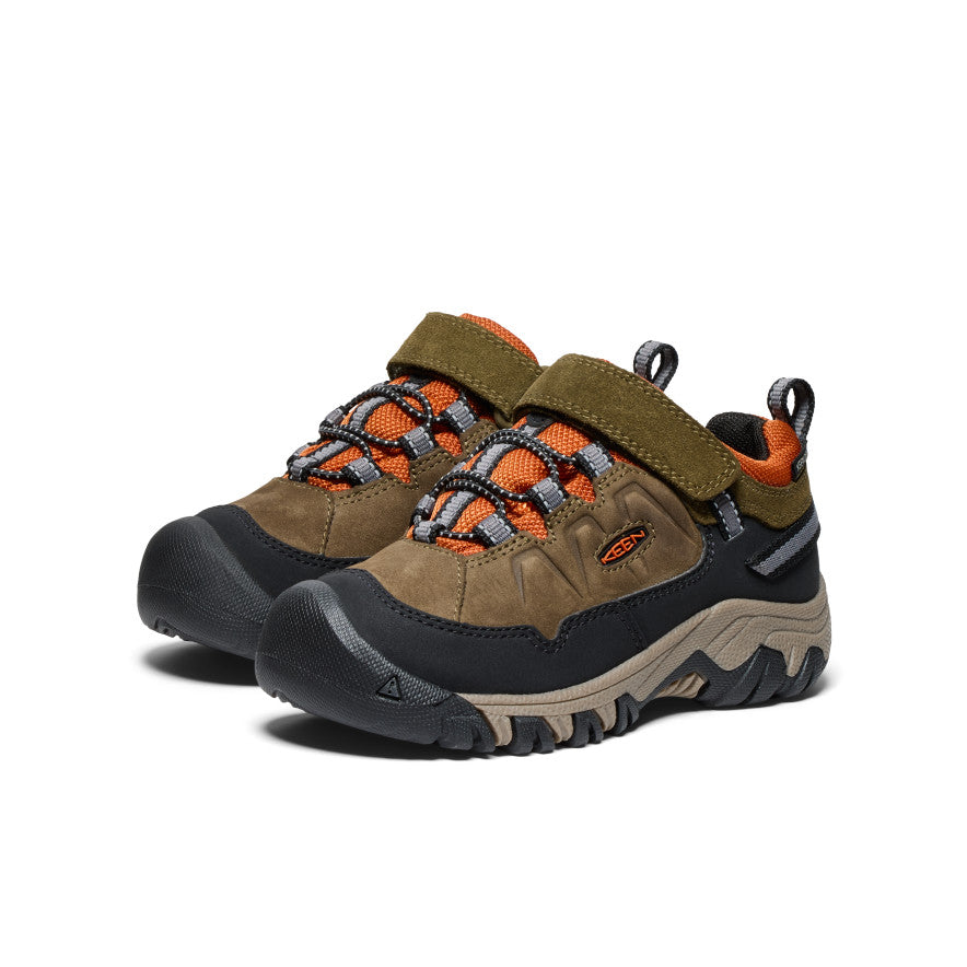 Little Kids' Targhee IV Waterproof Hiking Shoe Dark Olive/Gold Flame - Image 2
