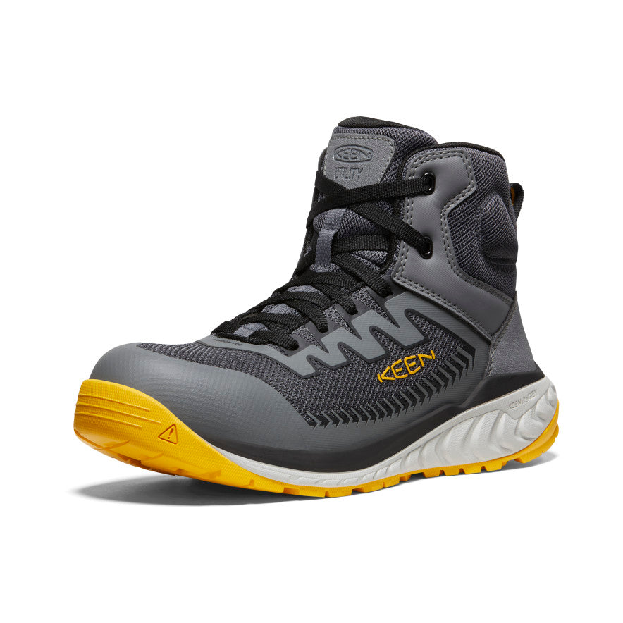 Men's Arvada Mid Work Sneaker (Carbon Toe) Black/Keen Yellow - Image 3