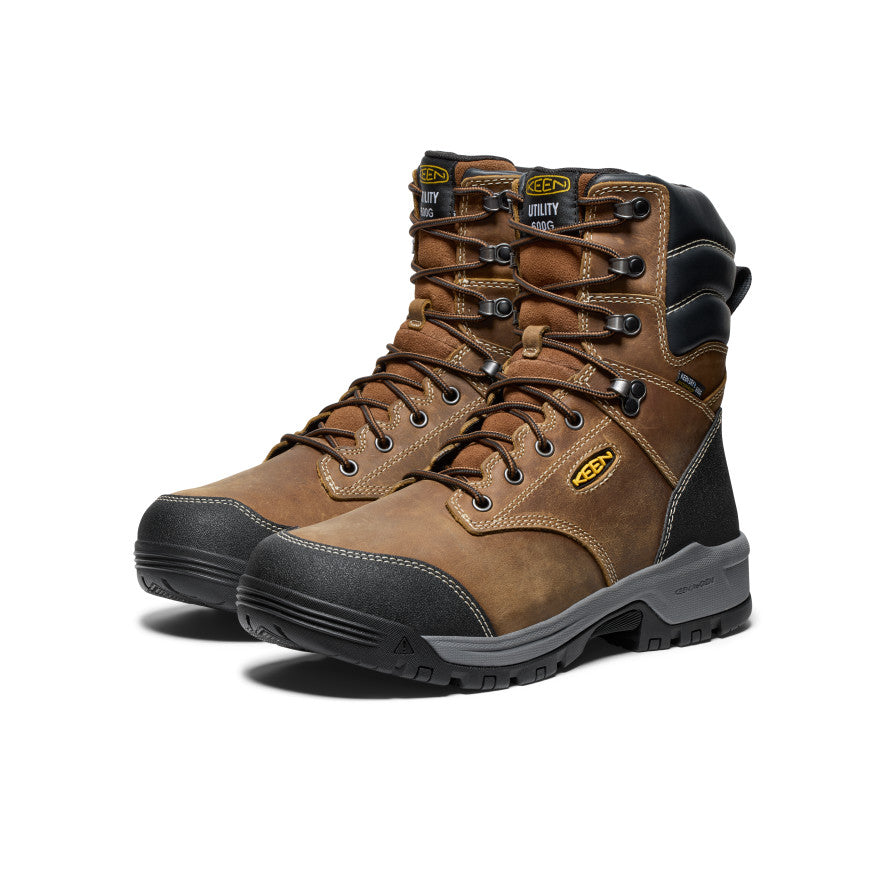 Men's Evanston 8" Insulated Waterproof Boot (Soft Toe) Bison/Black - Image 2