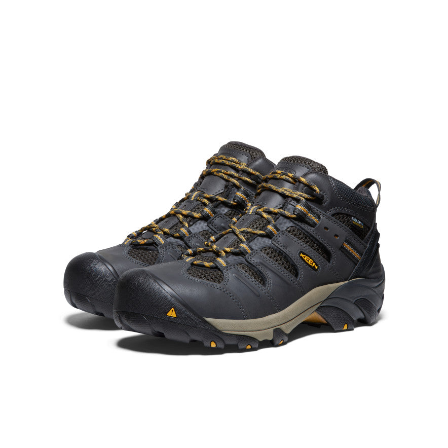 Men's Lansing Mid Waterproof (Steel Toe) Raven/Tawny Olive - Image 2