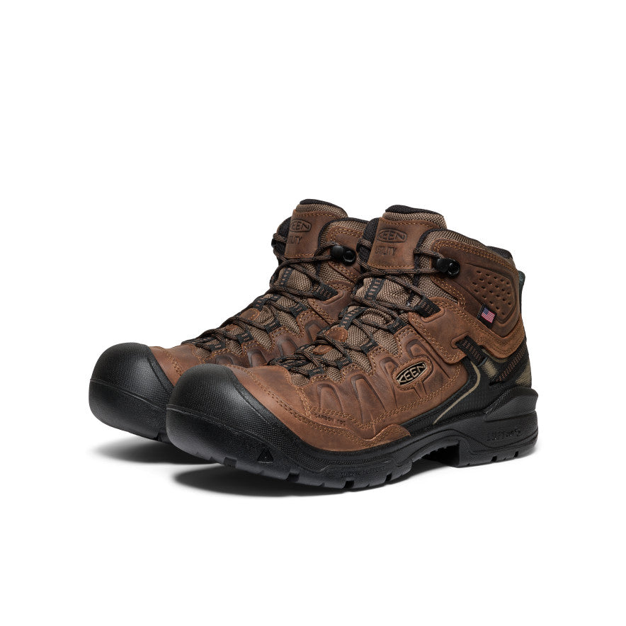 Men's Targhee IV Waterproof Work Boot (Carbon Toe) Dark Earth/Black - Image 2
