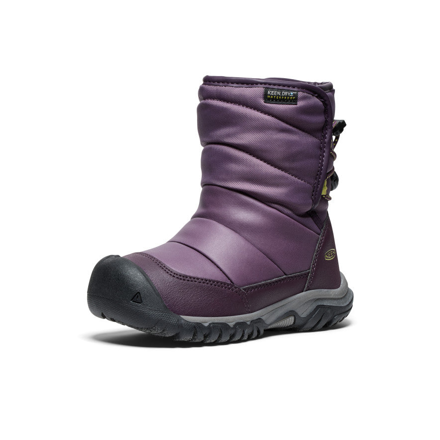 Little Kids' Puffrider Waterproof Winter Boot Black Plum/Daiquiri Green - Image 3