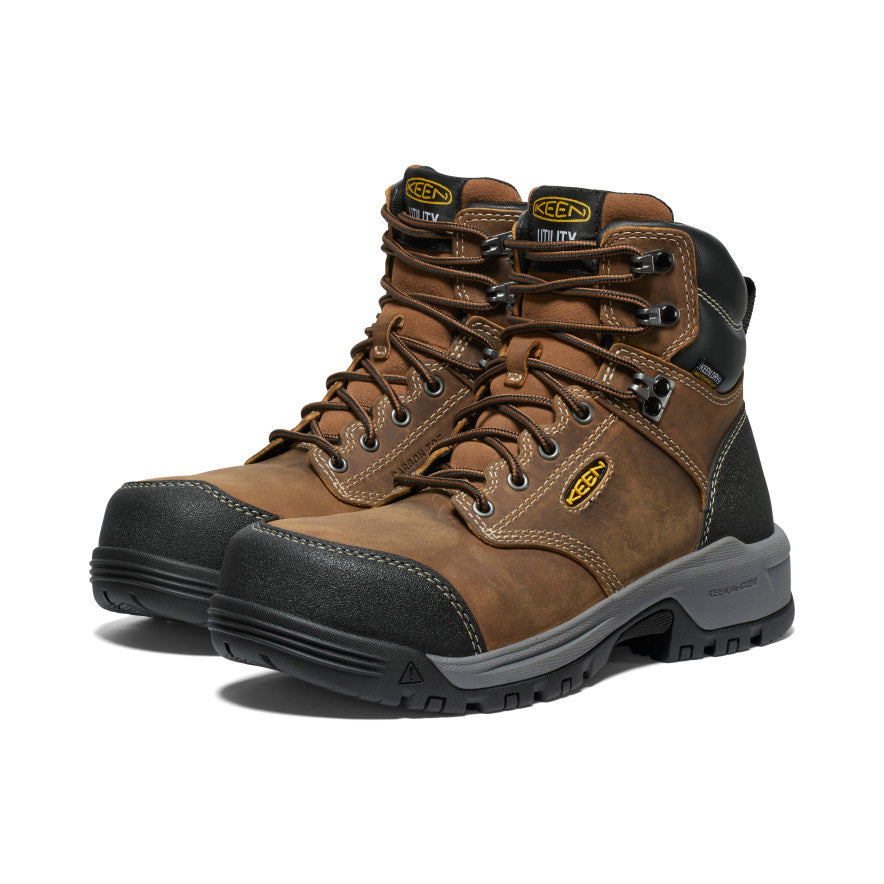 Women's Evanston 6" Waterproof Boot (Carbon Toe) Bison/Black - Image 2