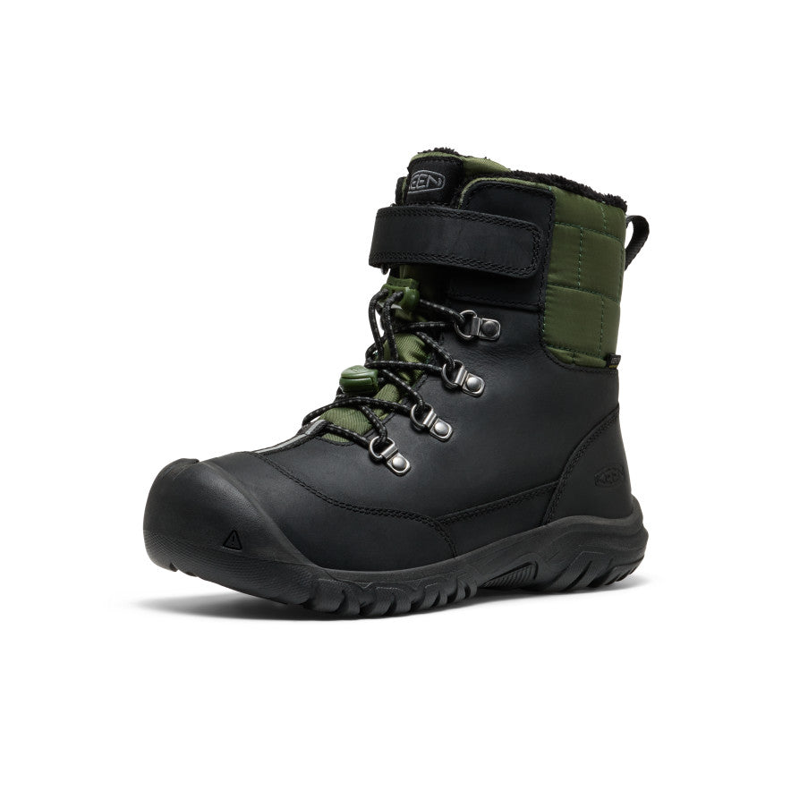 Big Kids' Kanibou Waterproof Winter Boot Black/Bronze Green - Image 3