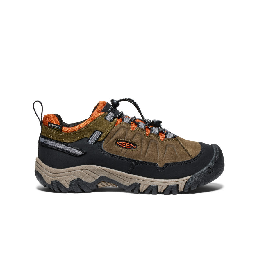 Big Kids' Targhee IV Waterproof Hiking Shoe Dark Olive/Gold Flame