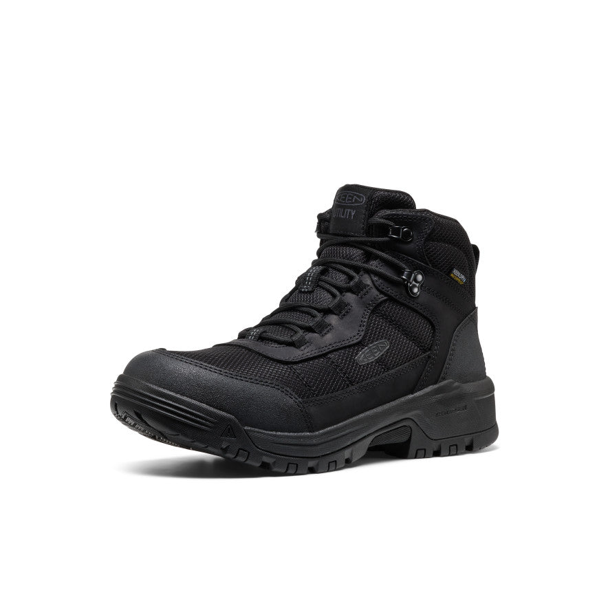 Men's Skokie Waterproof Work Boot (Soft Toe) Black/Black - Image 3