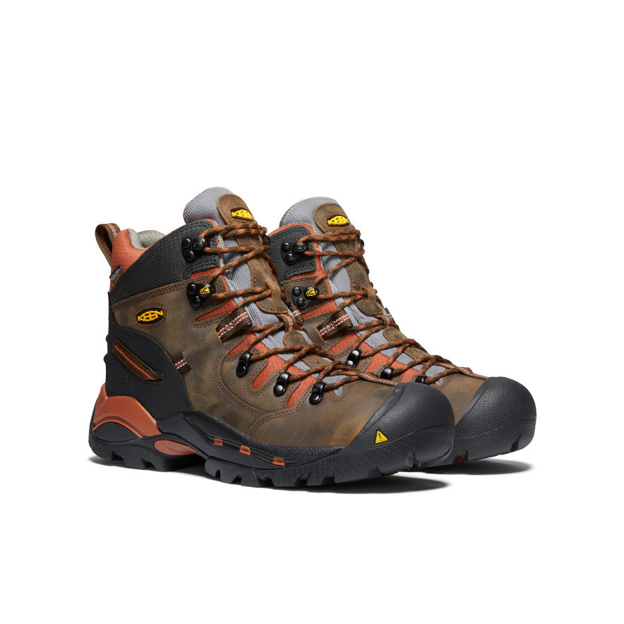 Men's Pittsburgh 6" Waterproof Boot (Soft Toe) Cascade Brown/Bombay Brown - Image 2