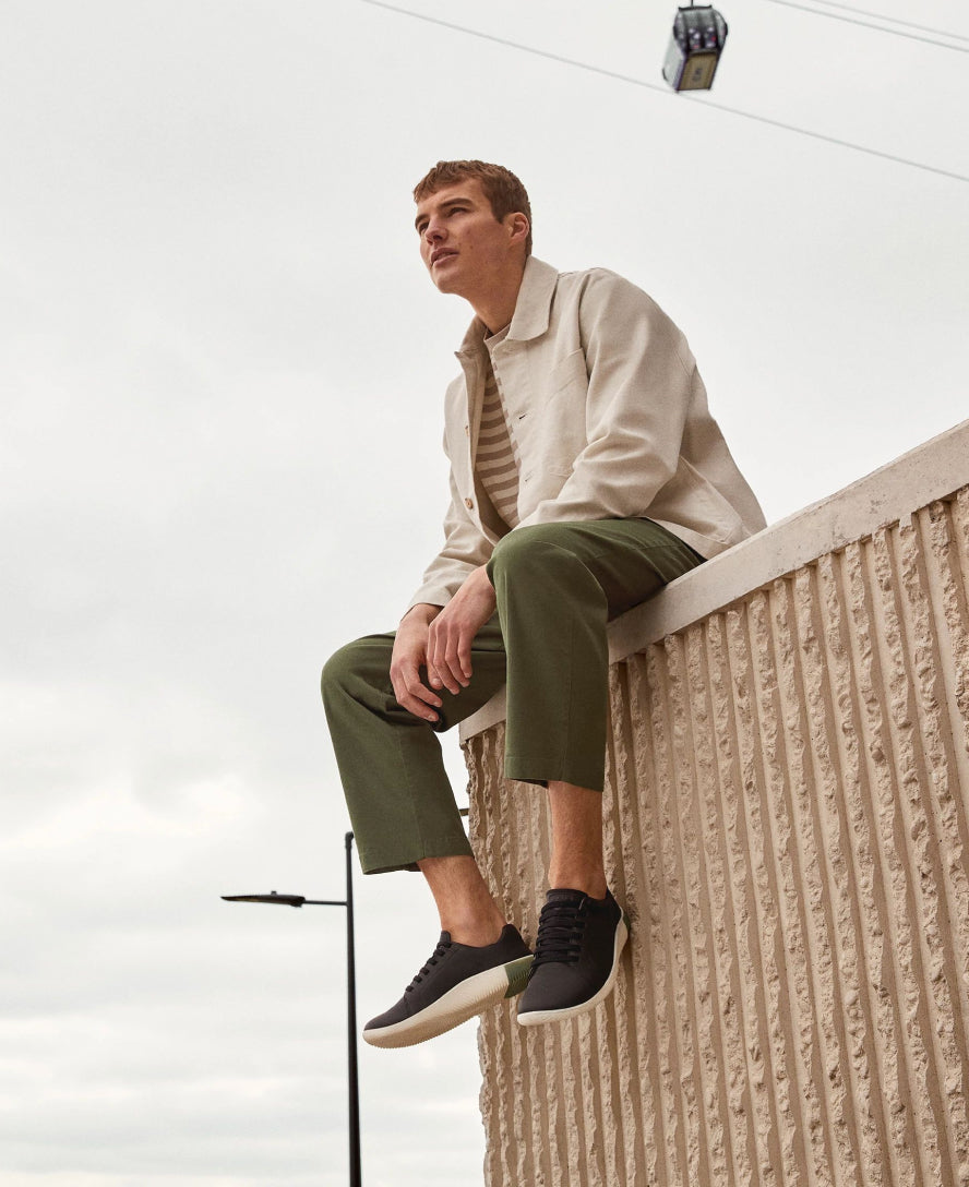 Men's KNX Leather Sneaker Black/Star White - Image 9