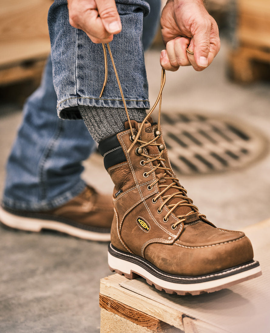 Men's Cincinnati 8" Waterproof 90° Heel Boot (Carbon Toe) Belgian/Sandshell - Image 9