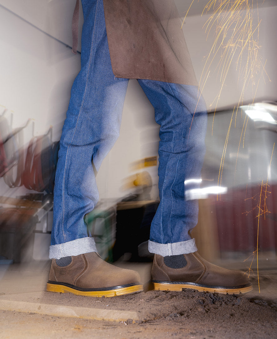 Men's San Jose Chelsea 90° Heel Boot (Aluminum Toe) Cascade Brown/Gum - Image 8