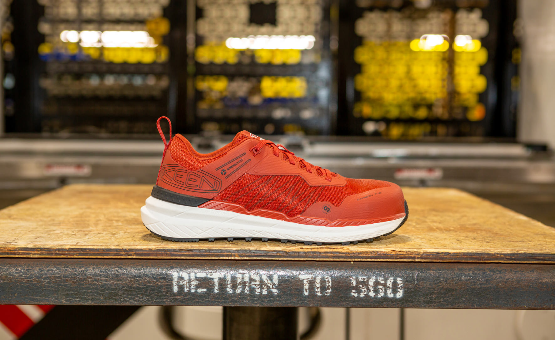 Men's Speedworks Work Sneaker (Carbon Toe) Red Ochre/Black - Image 7