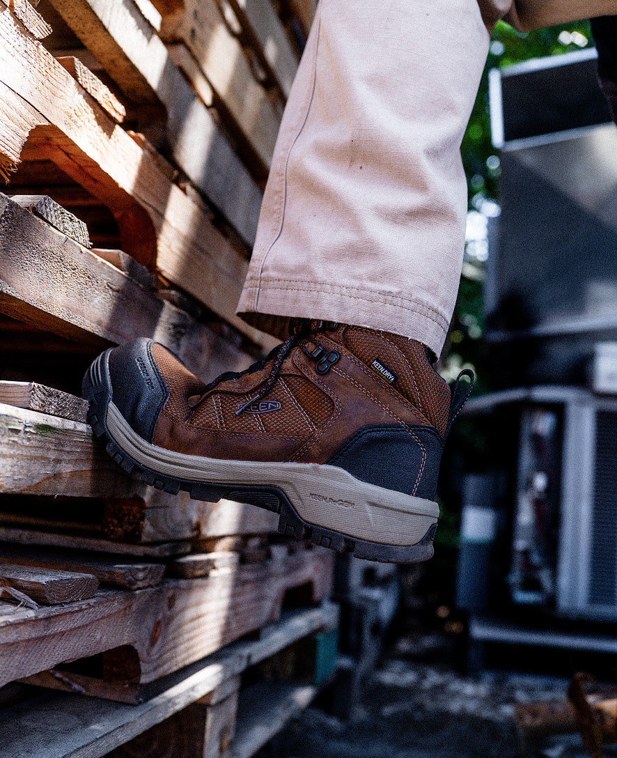 Men's Skokie Waterproof Work Boot (Carbon Toe) Dark Earth/Black - Image 9