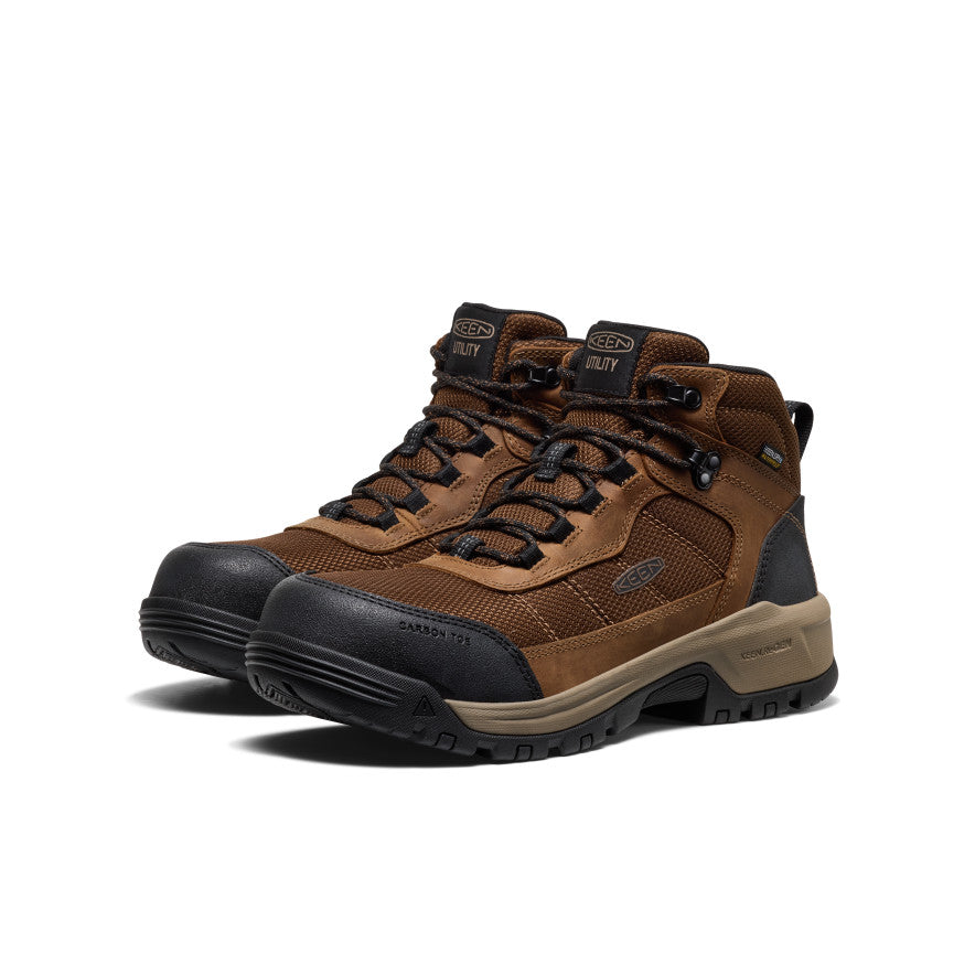 Men's Skokie Waterproof Work Boot (Carbon Toe) Dark Earth/Black - Image 2