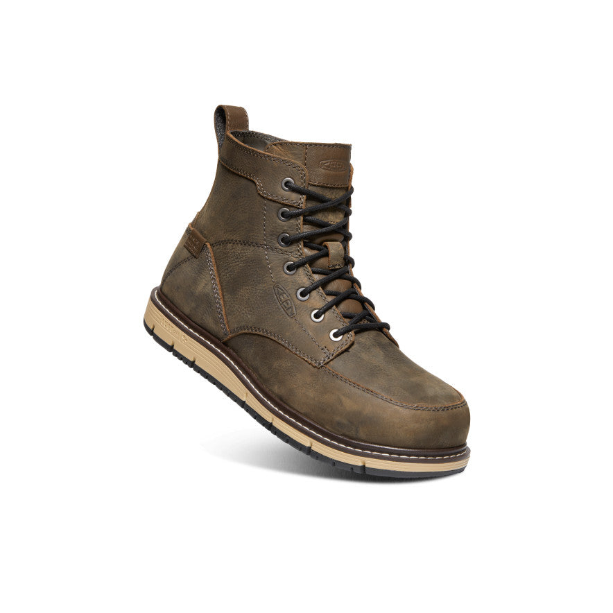 Men's San Jose 6" Waterproof Boot (Aluminum Toe) Cascade Brown/Black - Image 3