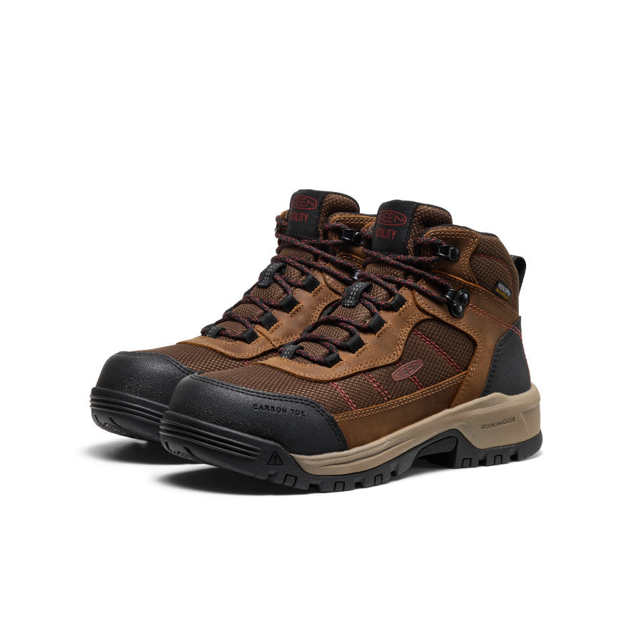 Women's Skokie Waterproof Work Boot (Carbon Toe) Bison/Black - Image 2